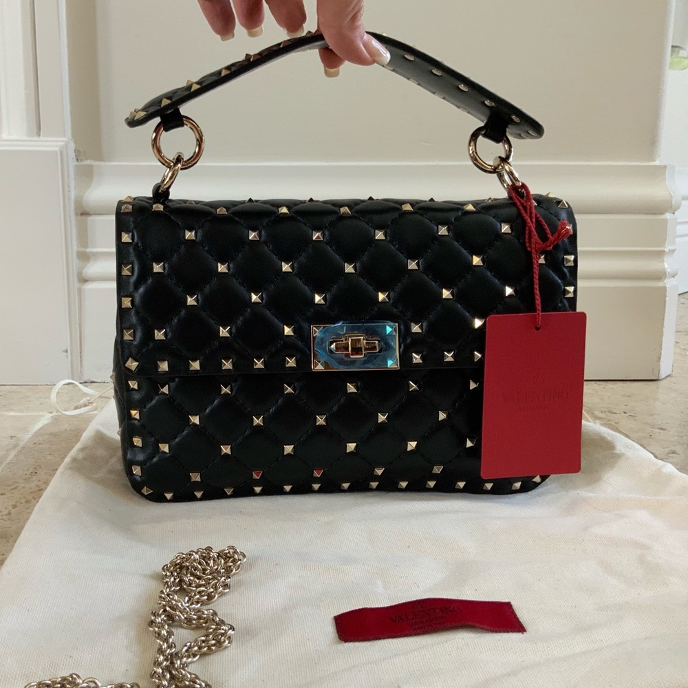 Valentino Rockstud Black Medium Spike bag NWT